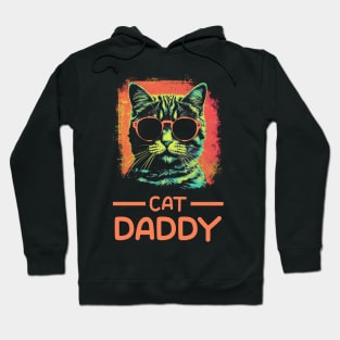 Retro Cat Daddy 80s 90S Style Cat Retro Cat Sunglasses Hoodie